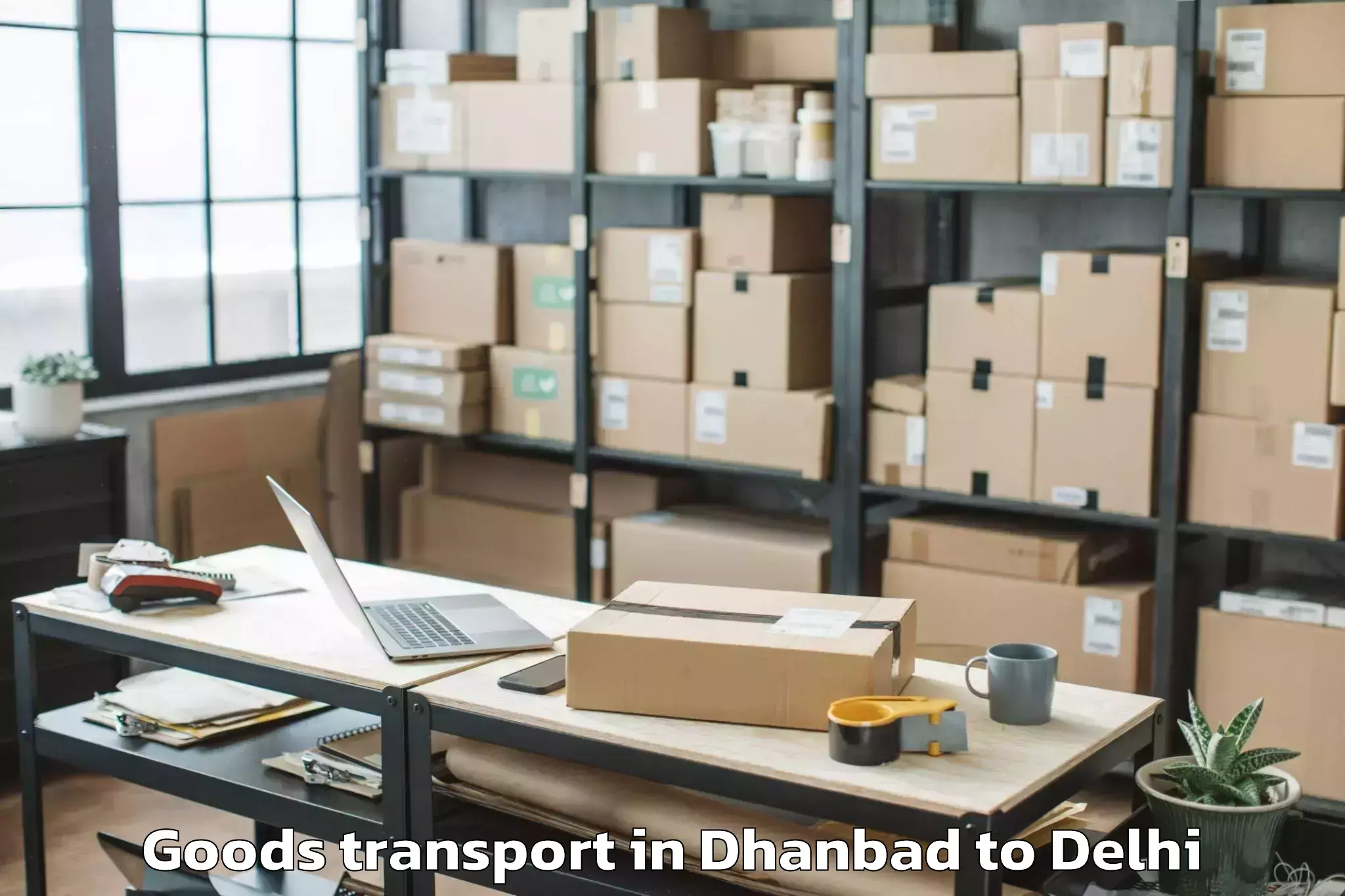 Hassle-Free Dhanbad to Mgf Metropolitan Mall Delhi Goods Transport